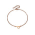 Bold Alphabet Letter Initial Charm Bracelet in Rose Gold Tone